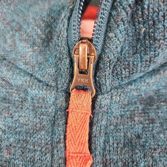 Orvis Vest Womens M Teal Blue/ Green Wool Blend Fleece Sweater Full Zip *read - Picture 7 of 14